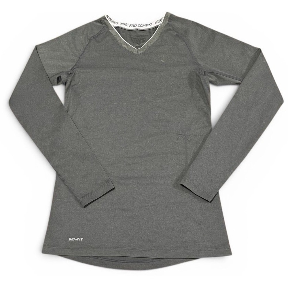 Nike Pro Combat Dri-FIT Gray‎ Long Sleeve Compression Shirt Womens S